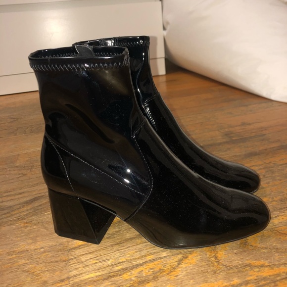 vinyl ankle boots